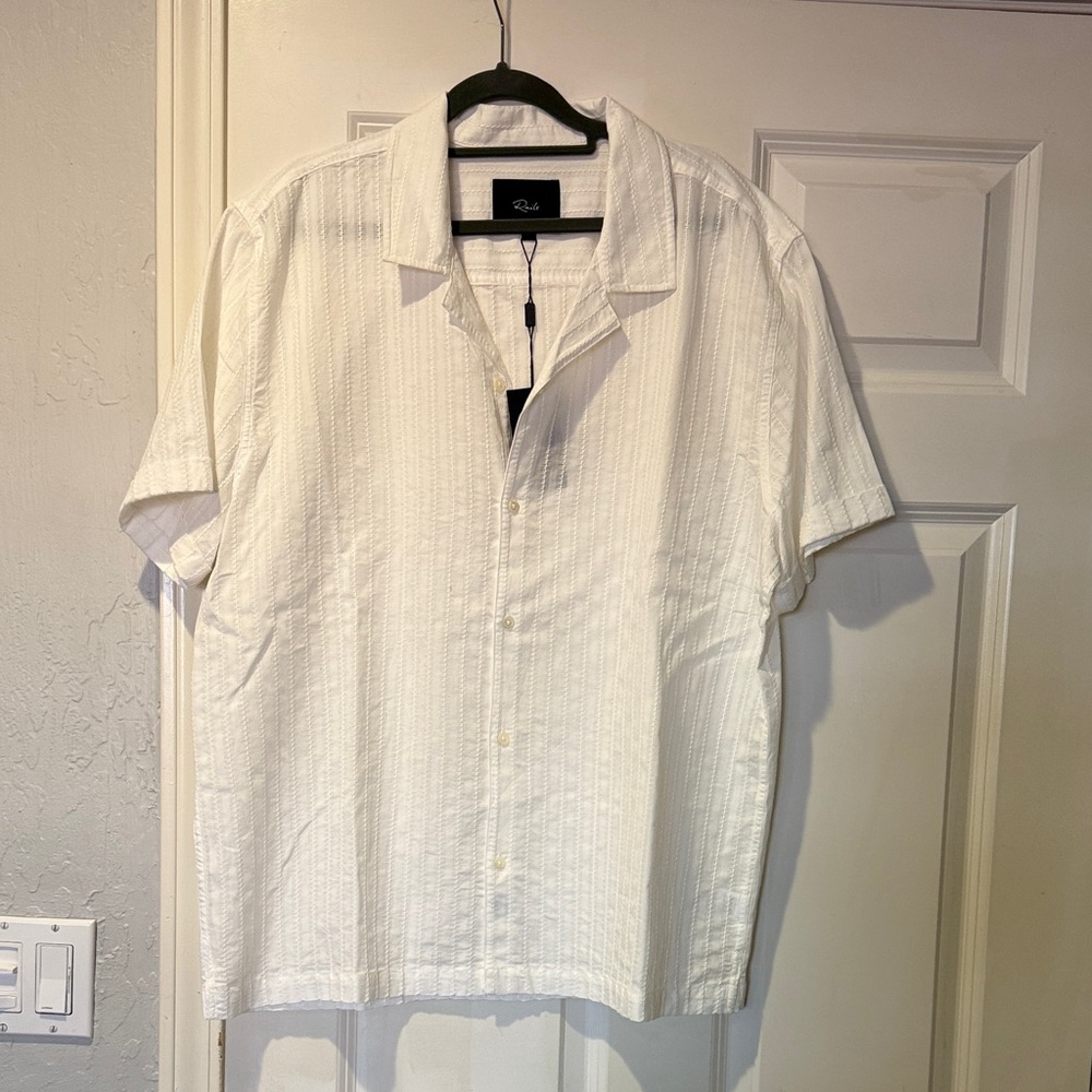New Rails White Sinclair Textured Stripe Casual Shirt
